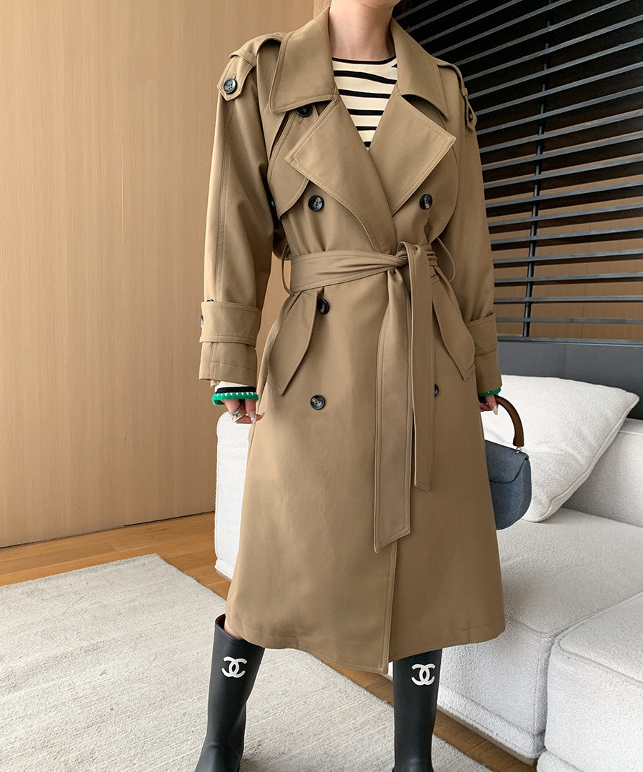 ダブルブレストベルトトレンチコート – weMALL