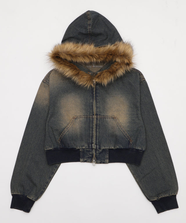 ファーフードデニムショートブルゾン｜WEGO（ウィゴー） – WEGO ONLINE