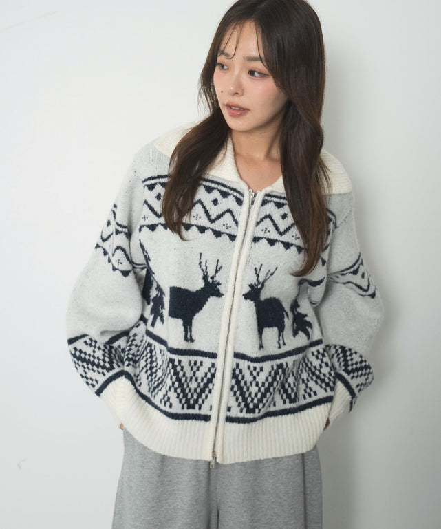 雪柄ダブルジップニット｜WEGO（ウィゴー） – WEGO ONLINE STORE