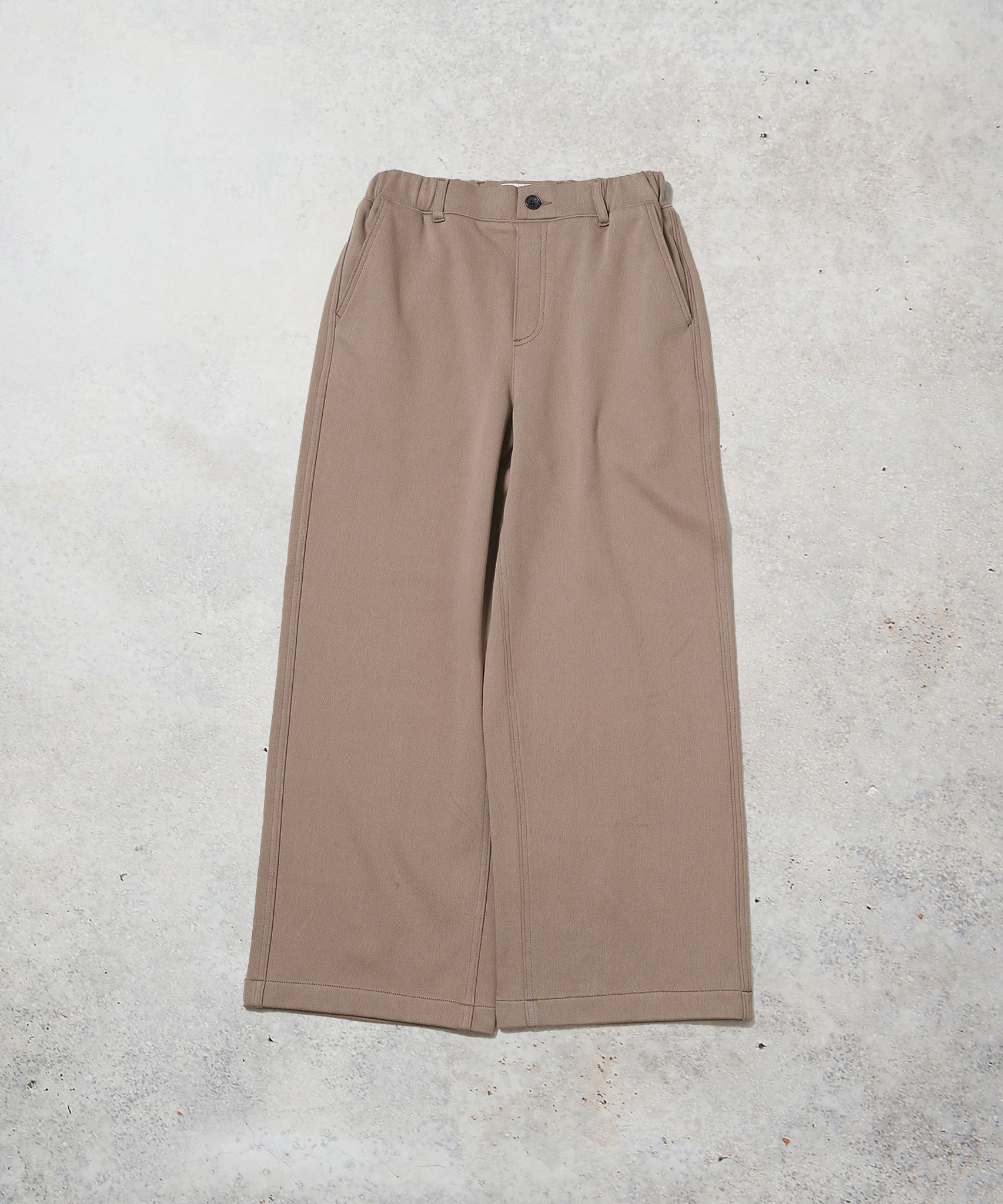 WWO あったか裏フリースニットツイルのストレートワイドパンツ