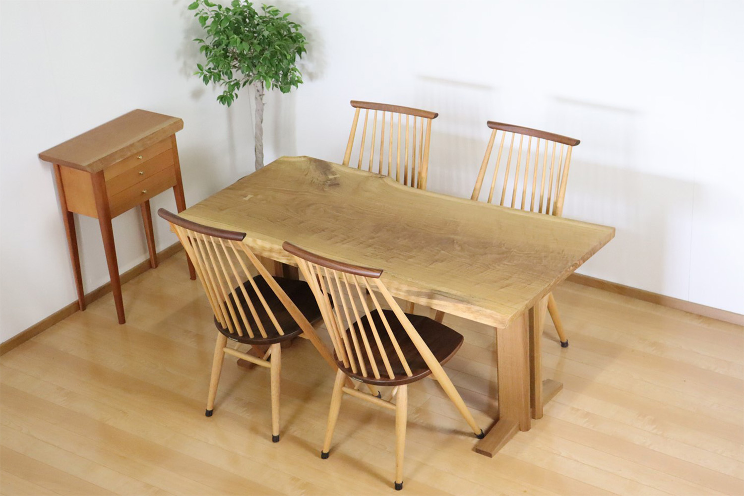 一枚板 ダイニングテーブル 楢 1590 MS-7598 - 一枚板テーブル制作の