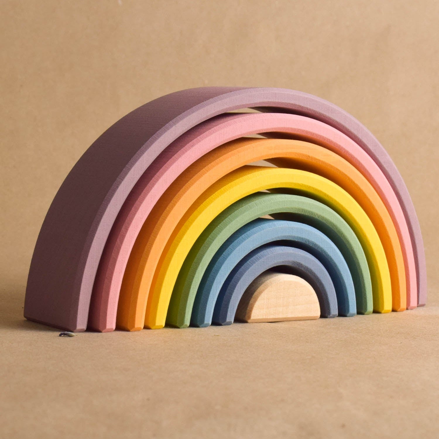 Montessori Rainbow Stacker Toy Pastel Wooden Baby Girl Toys