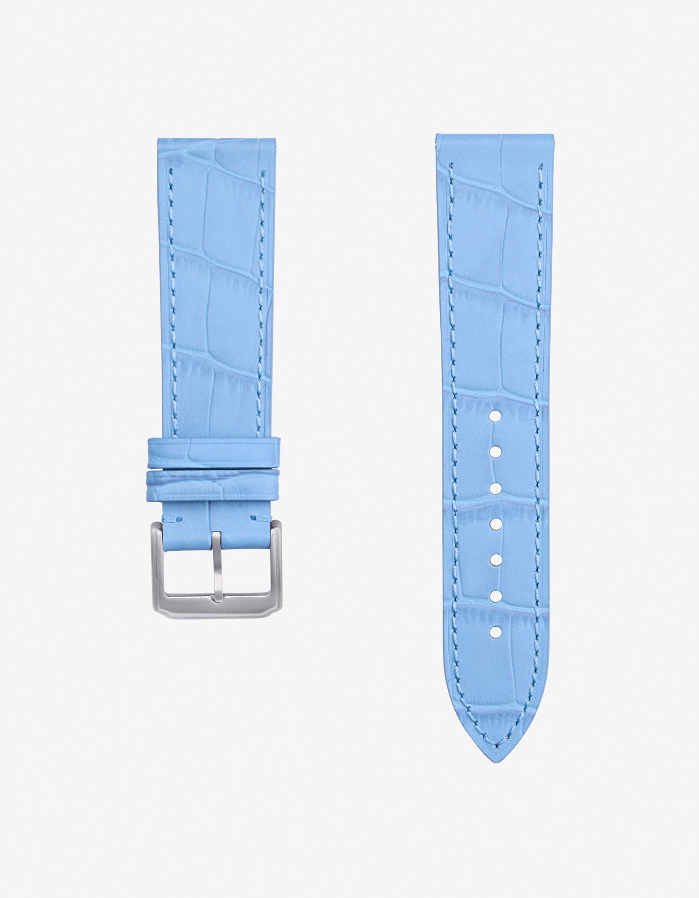 Sky Blue Embossed Alligator Leather Strap 18mm-21mm – Wristbuddys