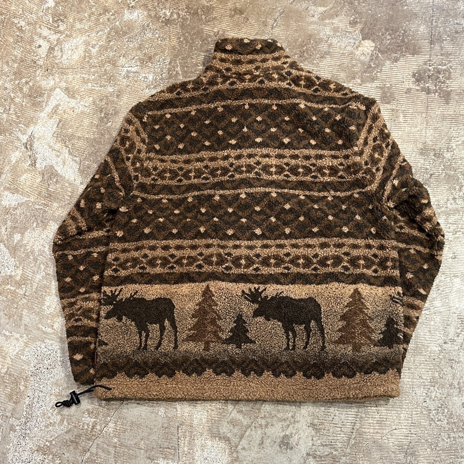 90s woolrich USA製 ボアフリースハージップジャケット トナカイ柄