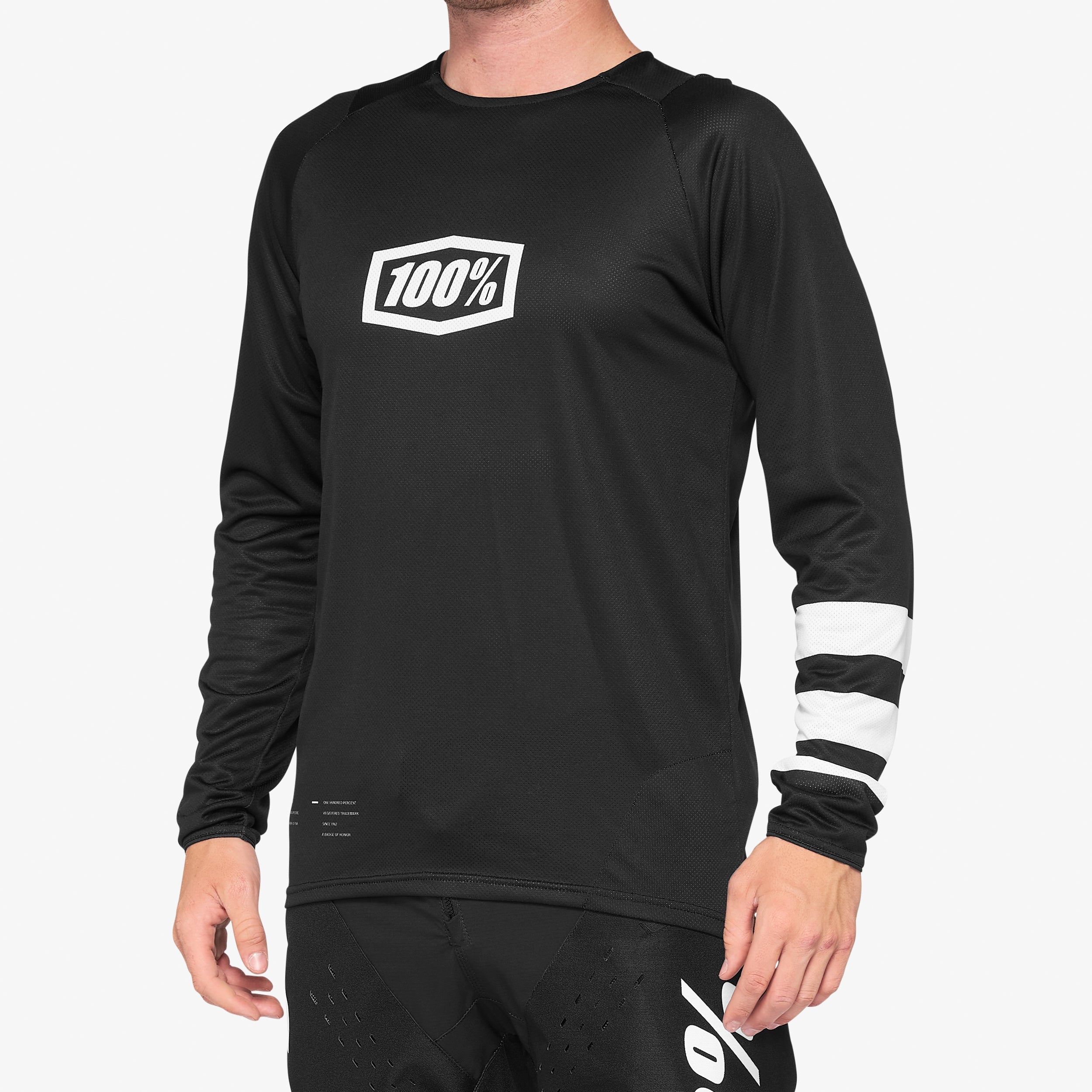 R-CORE Long Sleeve Jersey Black/White – 100%