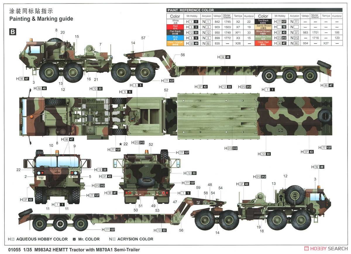 HEMTT M983A2 トラクター&M870A1セミ・トレーラー (プラモデル