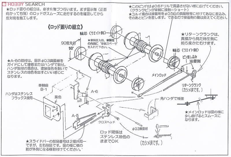 昭和期 国産HOゲージ 蒸気機関車 組立キット 真鍮製 当時物 組立説明図