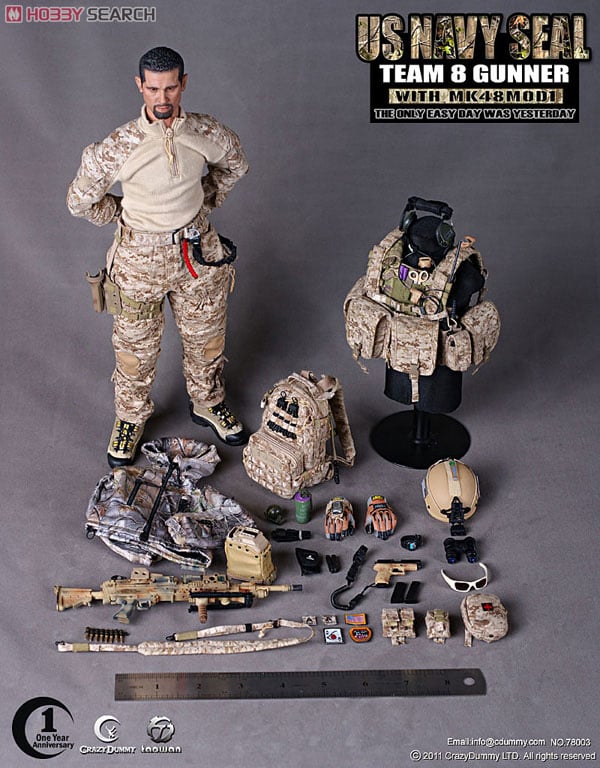 Crazy Dummy - 1/6 U.S.Modern Navy Seal Team 8 Gunner With MK48