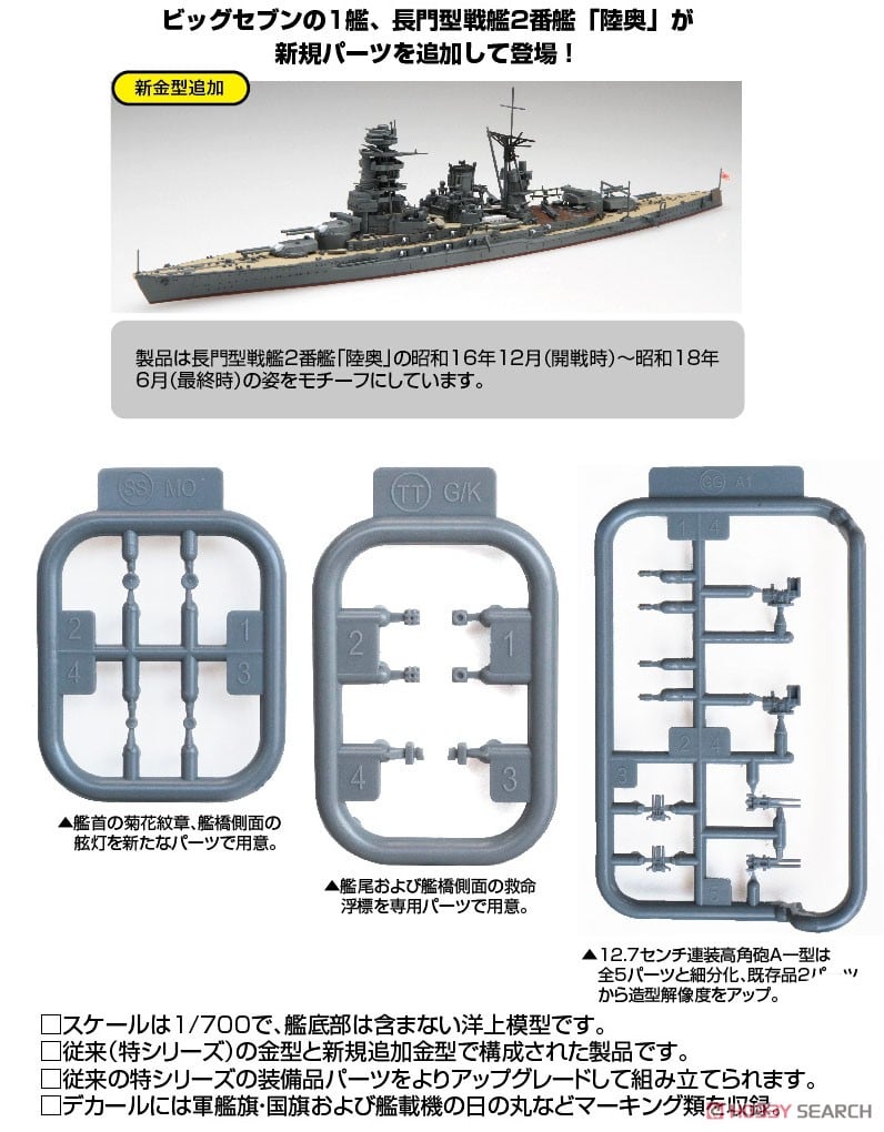 日本海軍戦艦 陸奥 (プラモデル) - ホビーサーチ ミリタリープラモ