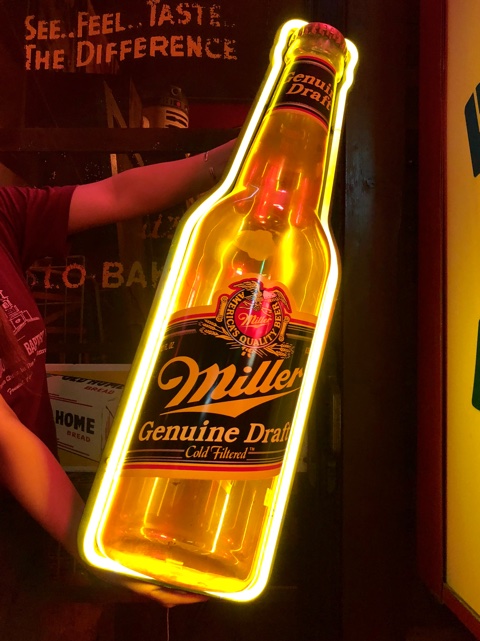 80s Miller Beer Genuine Draft Cold Filtered Neon Sign (J361