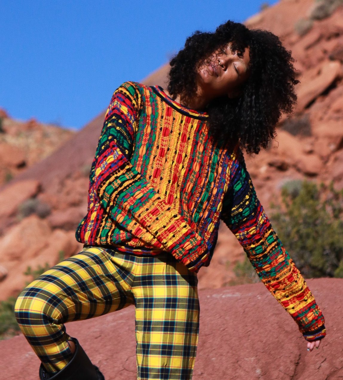 Vintage 80s Technicolor Abstract Sweater – 4KINSHIP