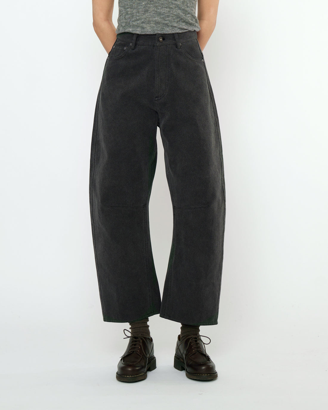 Curve Legged Work Trouser - FW25 - Washed Black – 7115 by Szeki