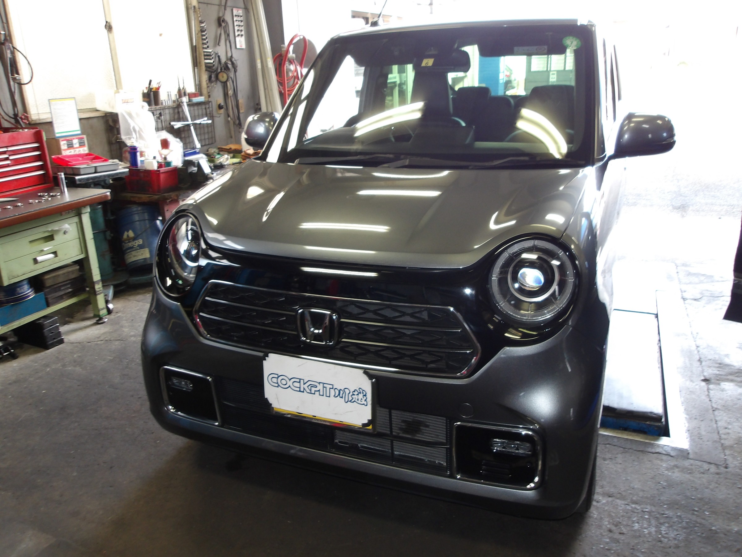 NｰONE（JG3）スプーン製「リジカラ（前後）」装着＆アライメント作業