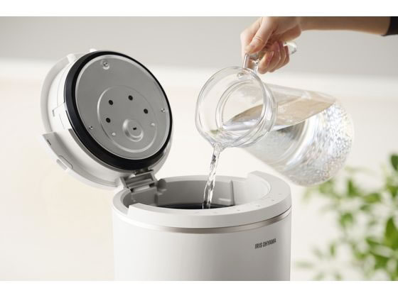 アイリスオーヤマ 丸洗いスチーム加湿器400mL ホワイト AHM-MHU40A-Wが