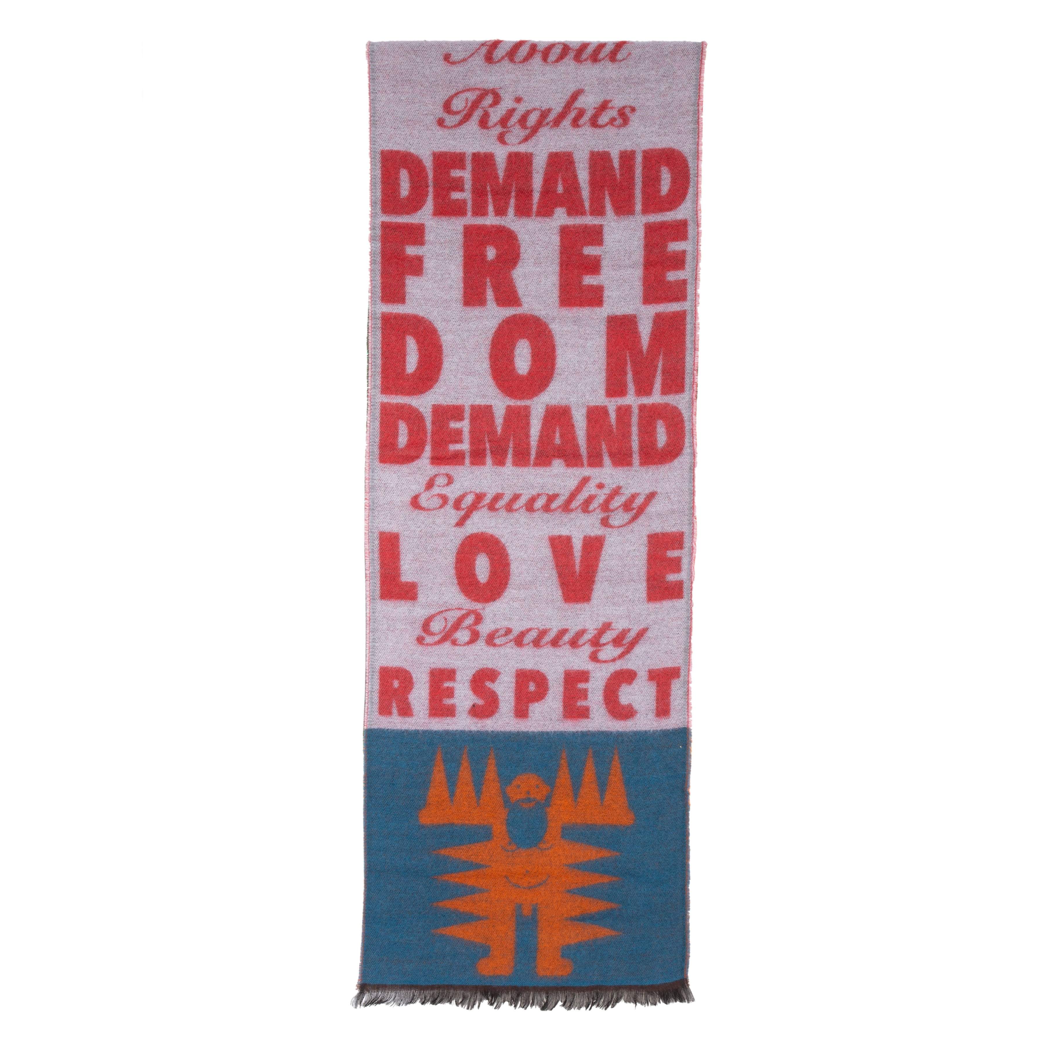 W:A.R. Scarf Single White/Red – Congruent Space *₊˚⁎*₊