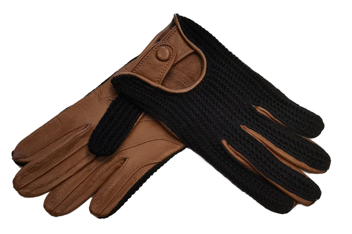 メローラ メンズ手袋◇ナパレザー/ニット ドライビンググローブ