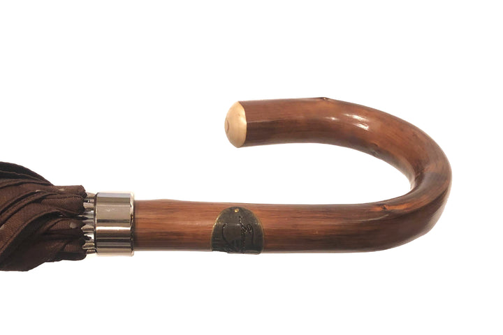 マリアフランチェスコ ◇ メンズ長傘 ◇ ブラウン×モカドット