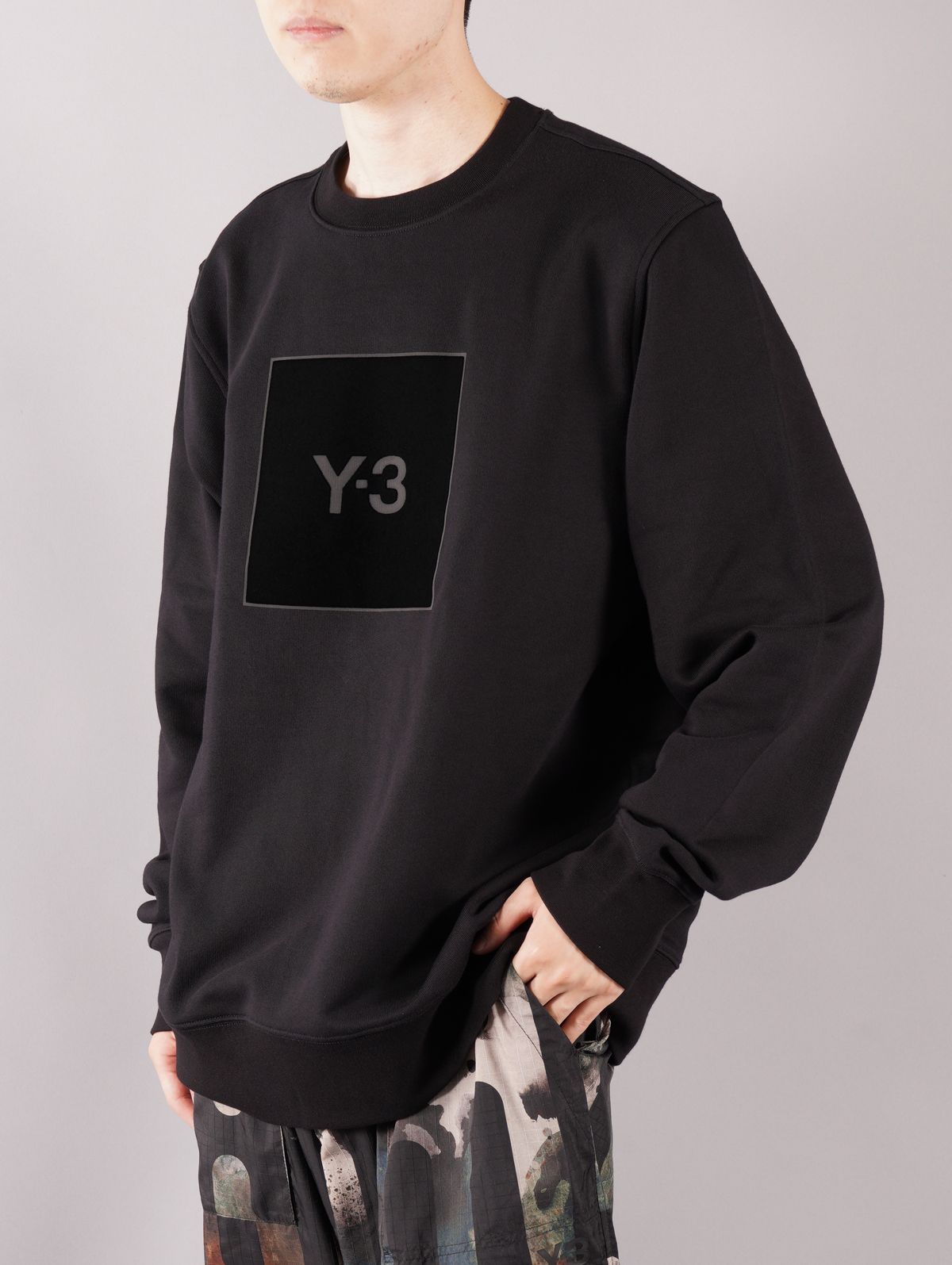 Y-3 - ラスト1点 / SQUARE LOGO CREW SWEATSHIRT / スクエア ロゴ