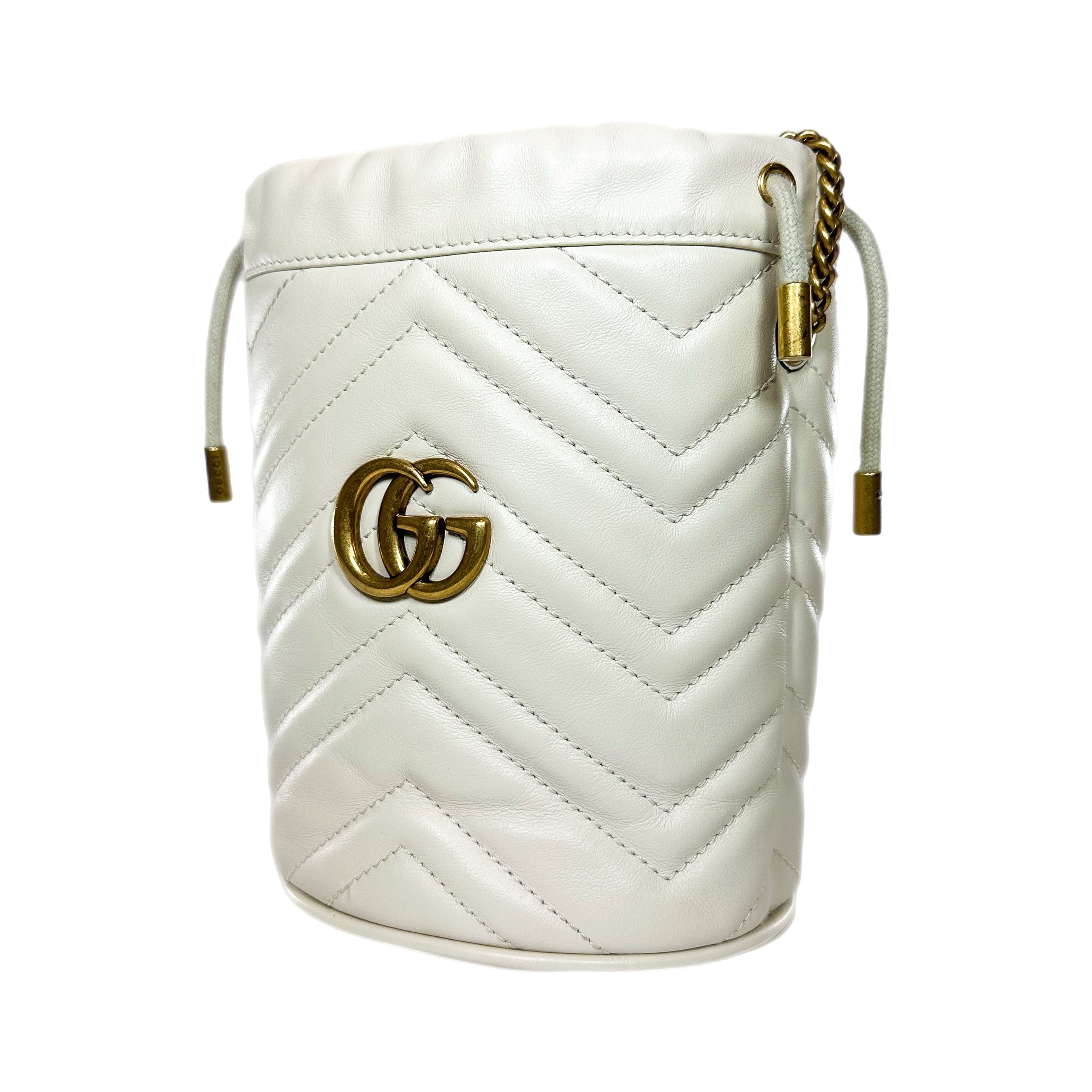 Gucci White Marmont Mini Bucket Bag – Consign of the Times ™