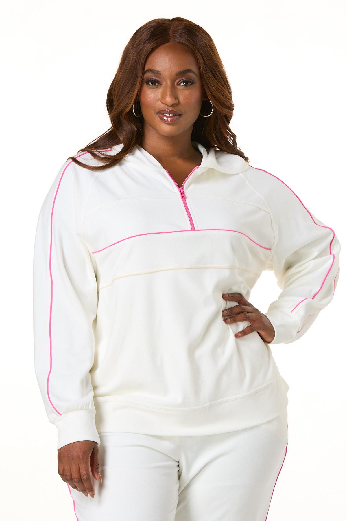 Cato Fashions | Cato Plus Size Piped Half Zip Hoodie