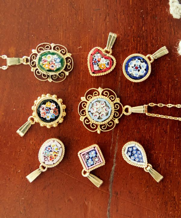 ベネチアンガラス】モザイクミニペンダントトップ(SQUARE ASST