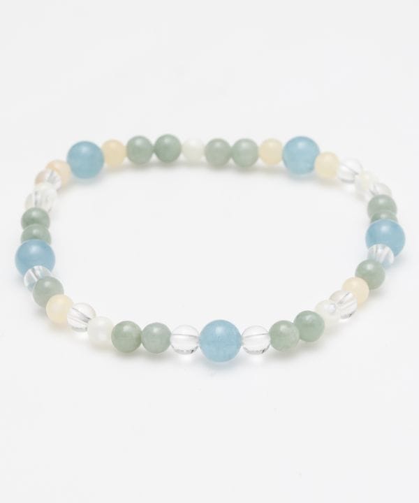 五縁繋ぎアクアマリンブレスレット(AQUAMARINE): 『岩座(いわくら