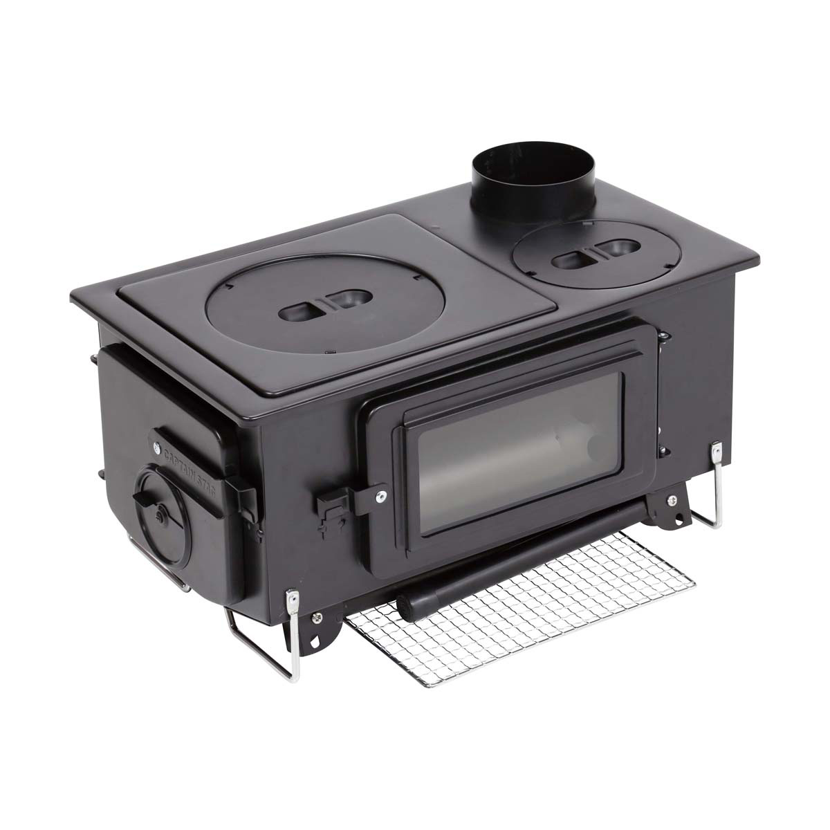 KAMADO（かまど）煙突ガラス窓付角型ストーブ - アウトドア・キャンプ