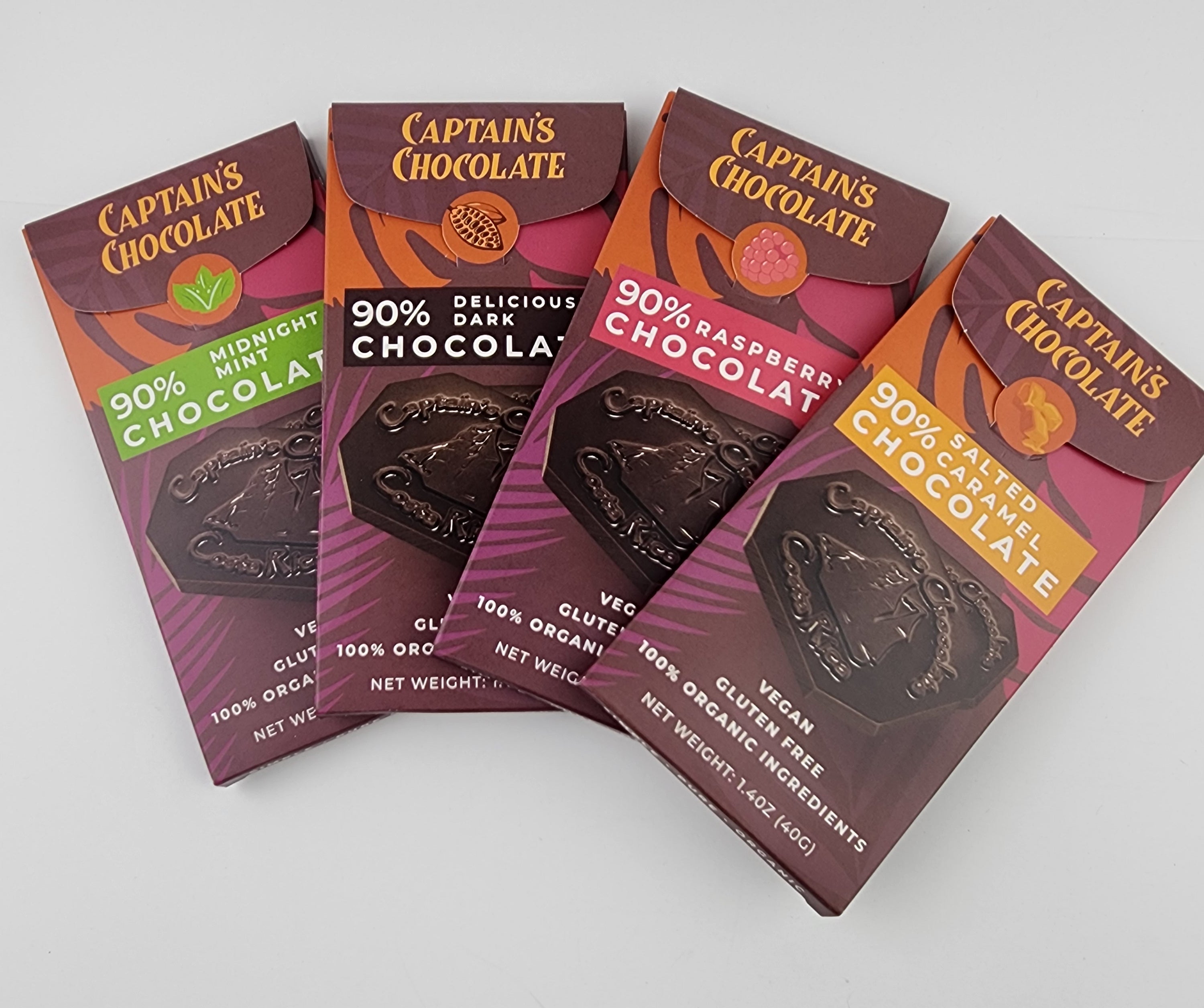 Organic 90% Dark Chocolate Bars Variety – Captain's Chocolate