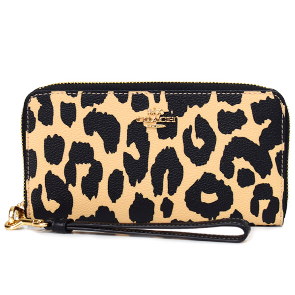 COACH】コーチ 長財布 レオパード ヒョウ柄 アニマル レザー ロゴ