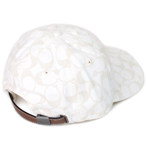 COACH】コーチ コットン レザー シグネチャー ジャガード キャップ