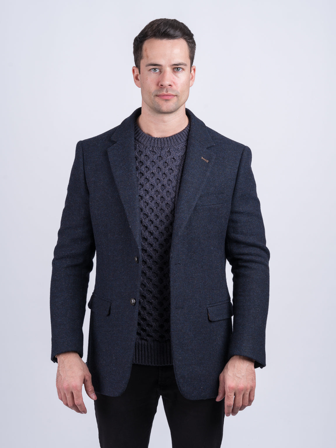 Navy Tweed Blazer - Men's Premium Sports Coat – Celtic Tweed