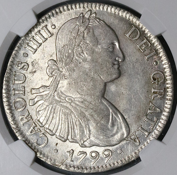 1799 NGC MS 61 Mexico 8 Reales Charles IV Colonial Spain Pillars