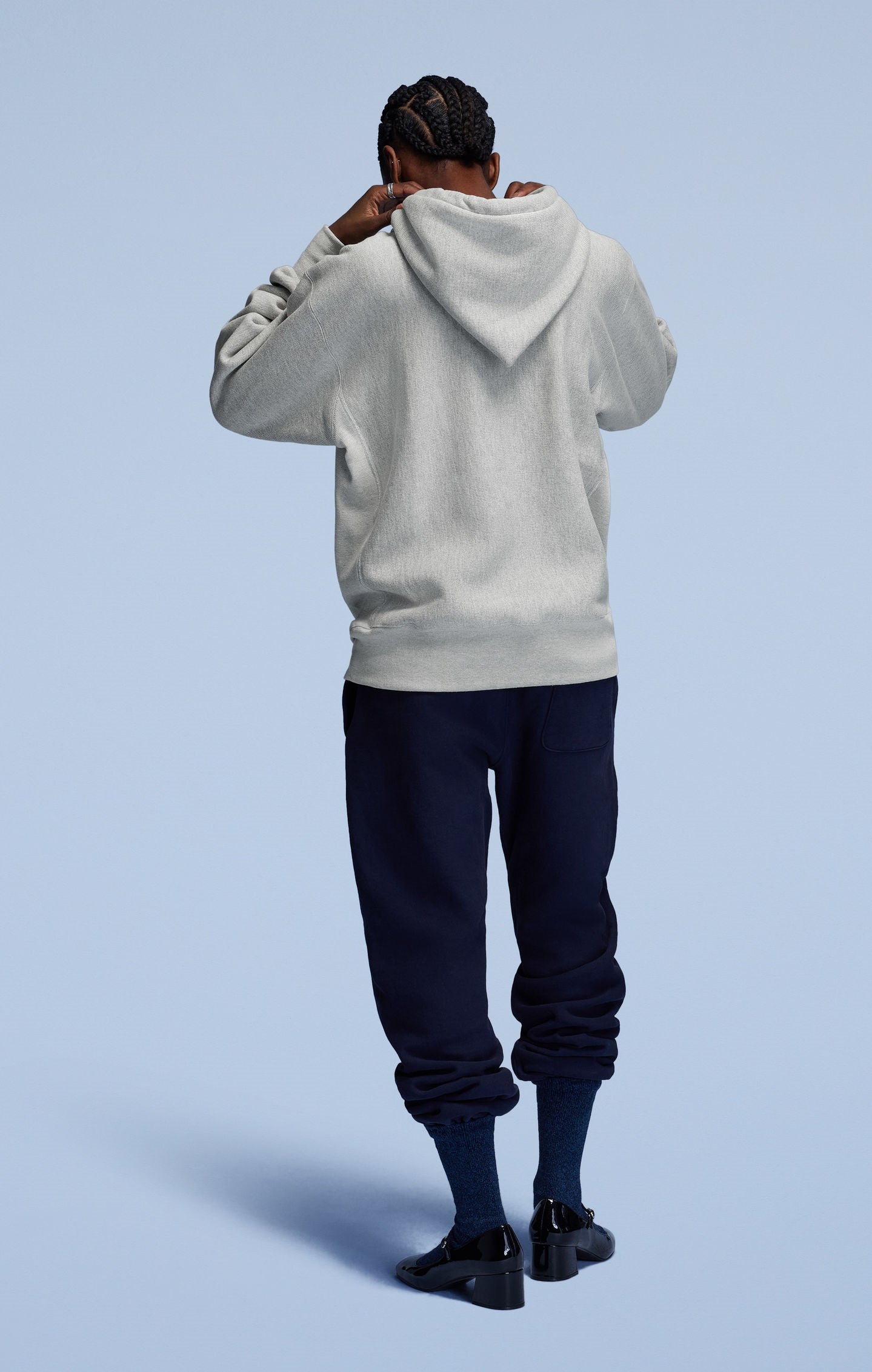 True To Archive Reverse Weave Hoodie Light Grey true to archive