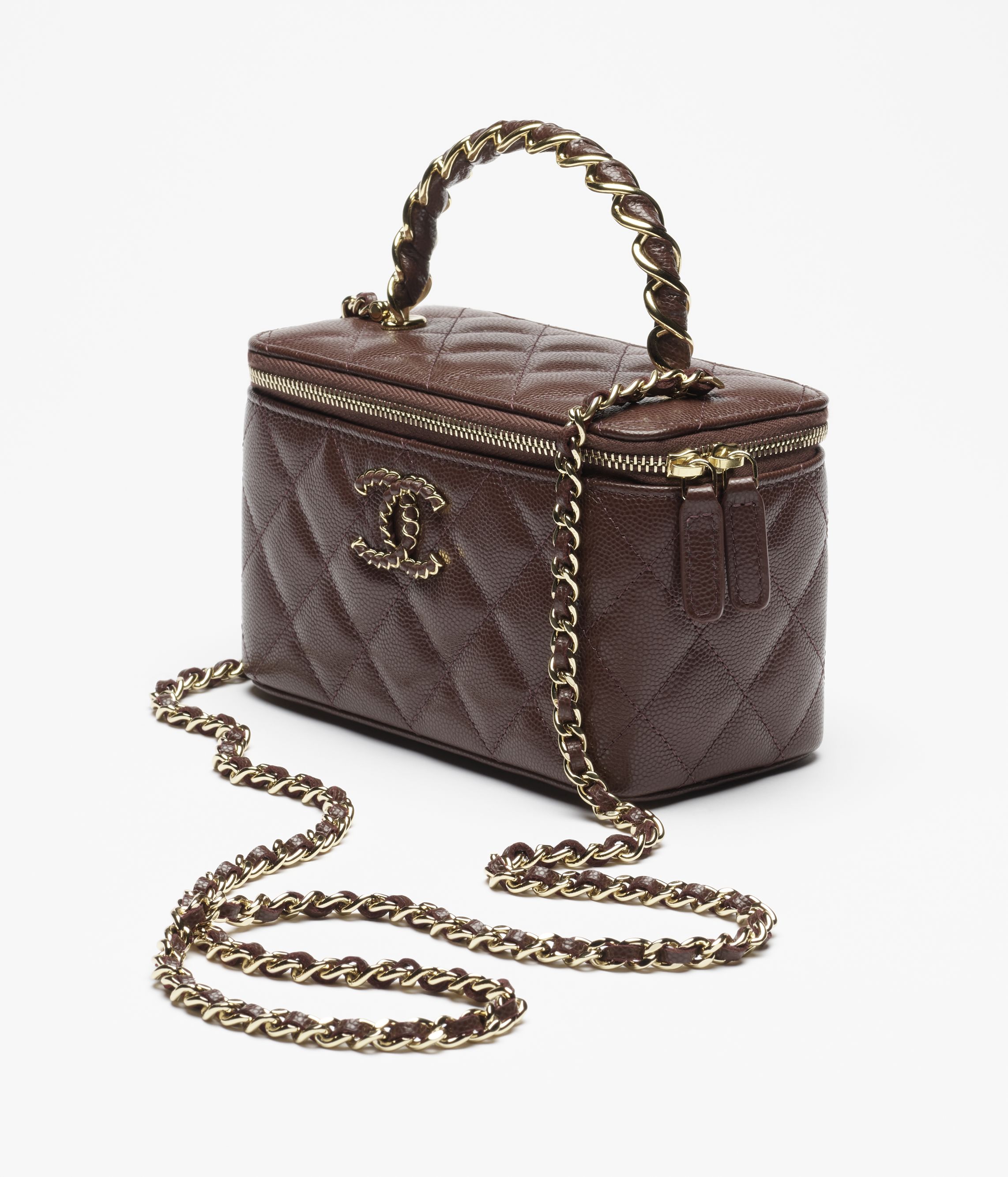 ロング ヴァニティケース - シャイニー グレインド カーフスキン