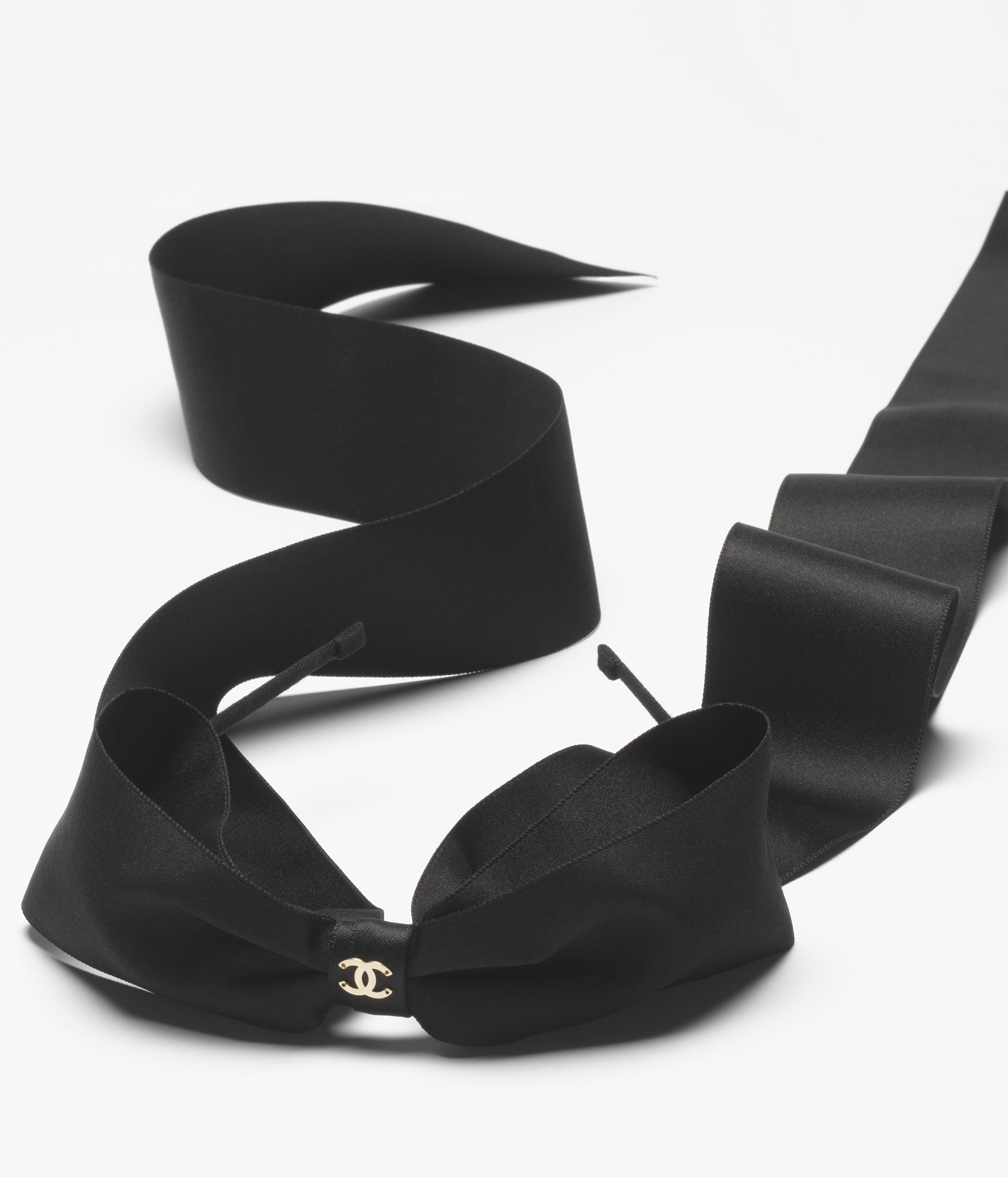 ヘアバンド - ミックス ファイバー、シルク & メタル、ブラック