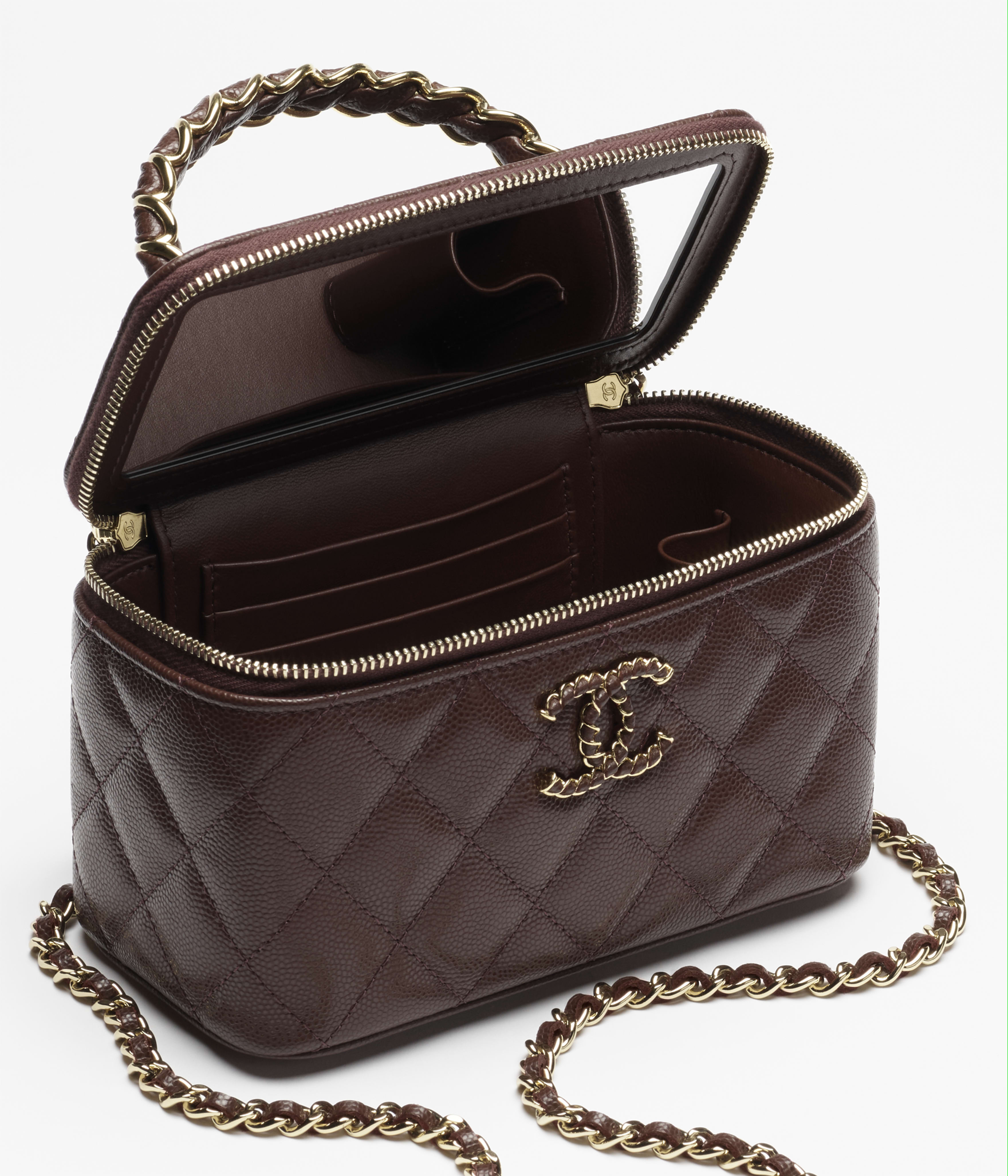 ロング ヴァニティケース - シャイニー グレインド カーフスキン