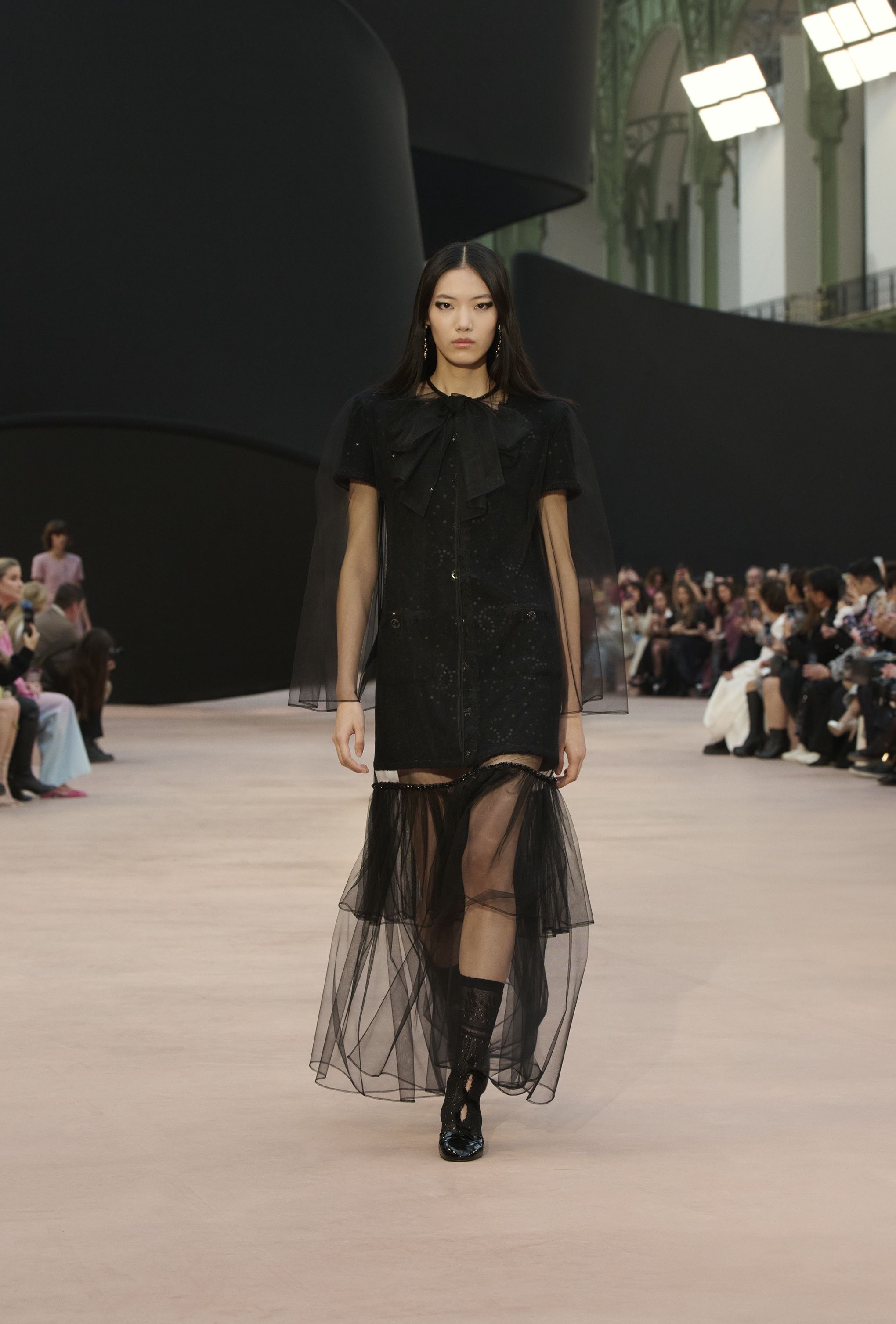 ショート ドレス - スパンコール エンブロイダリー カシミヤ & ウール