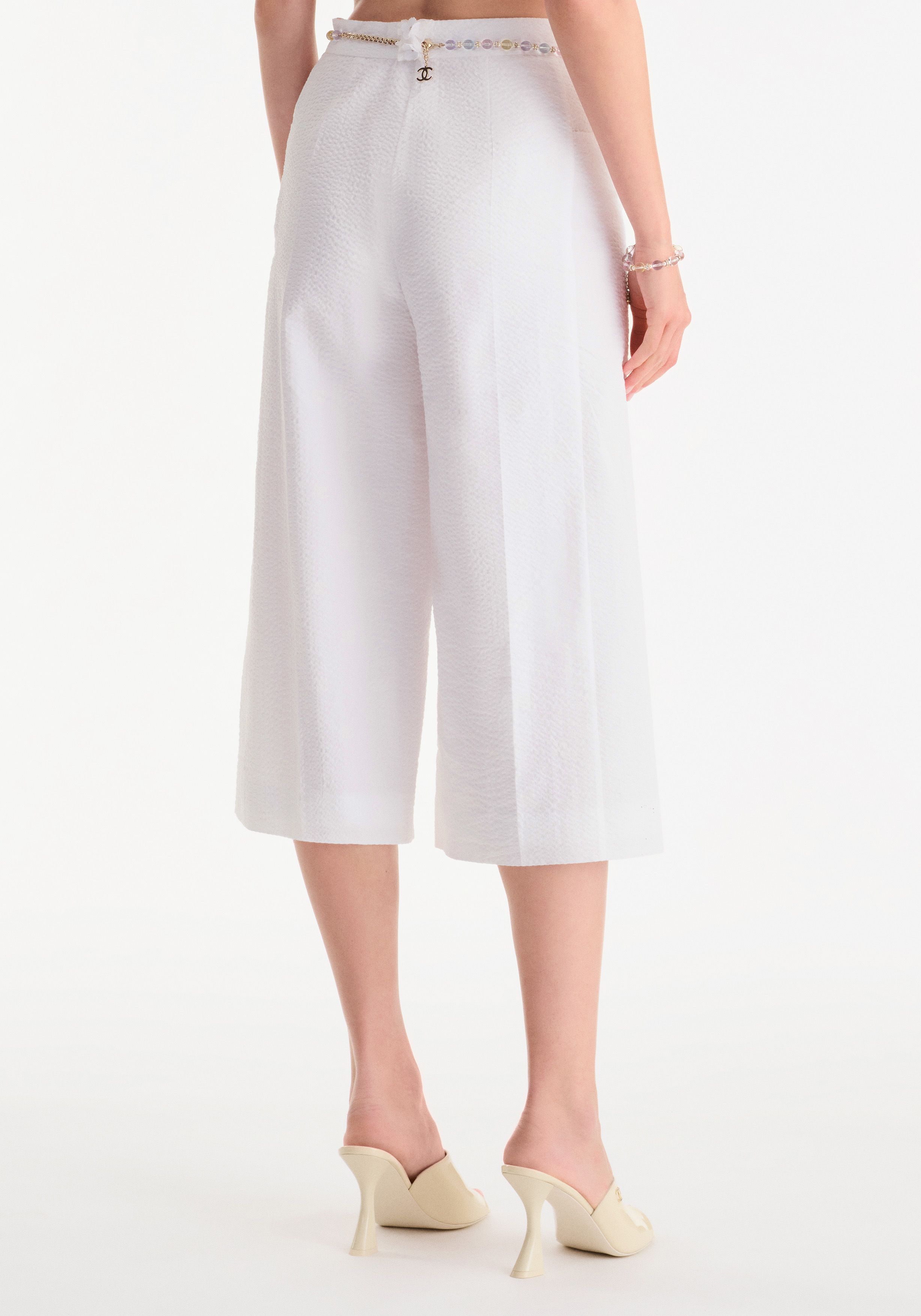 パンツ - エンブロイダリー コットン 、ホワイト — ファッション