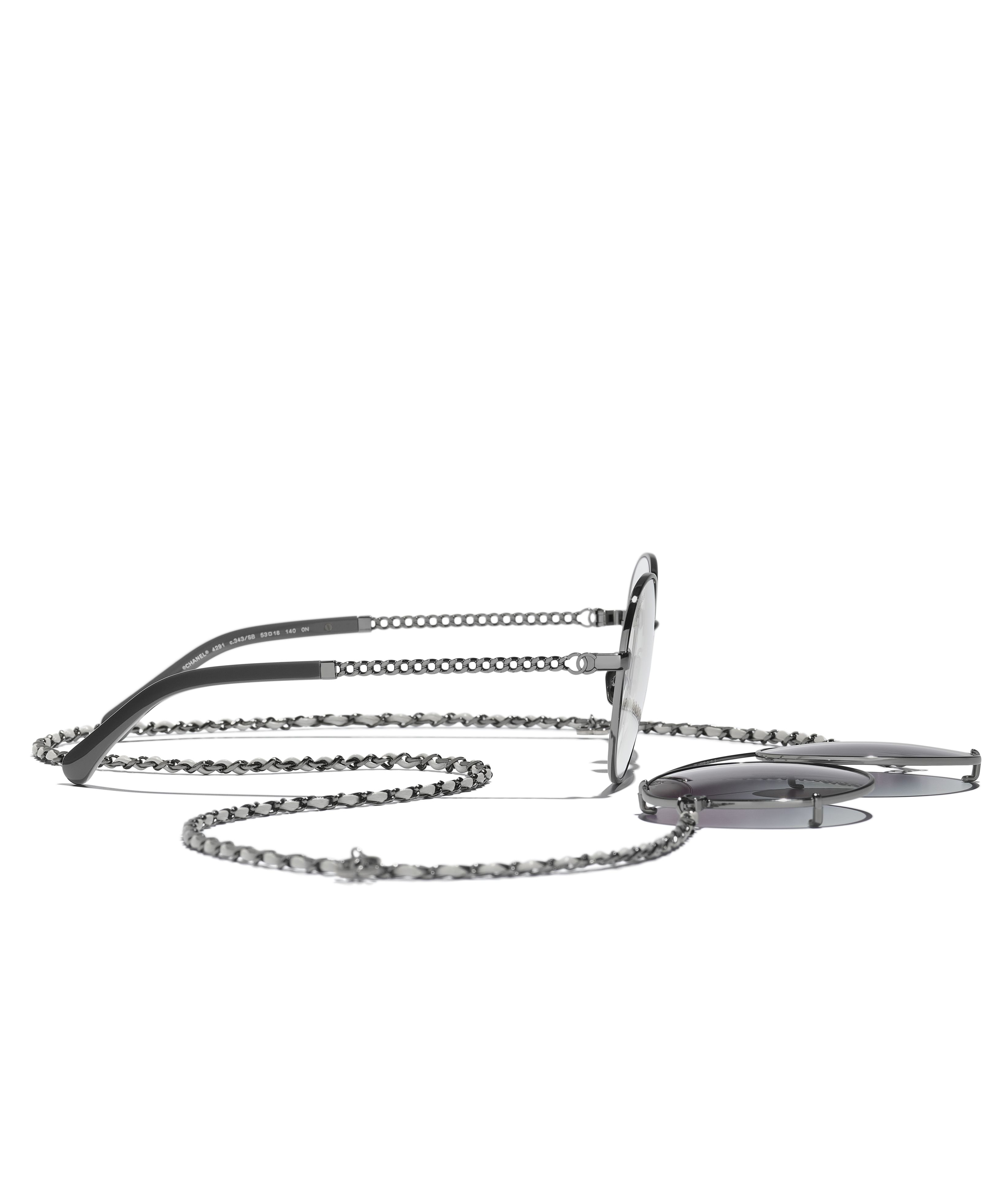 CHANEL サングラス: パイロット シェイプ サングラス, メタル & カーフ