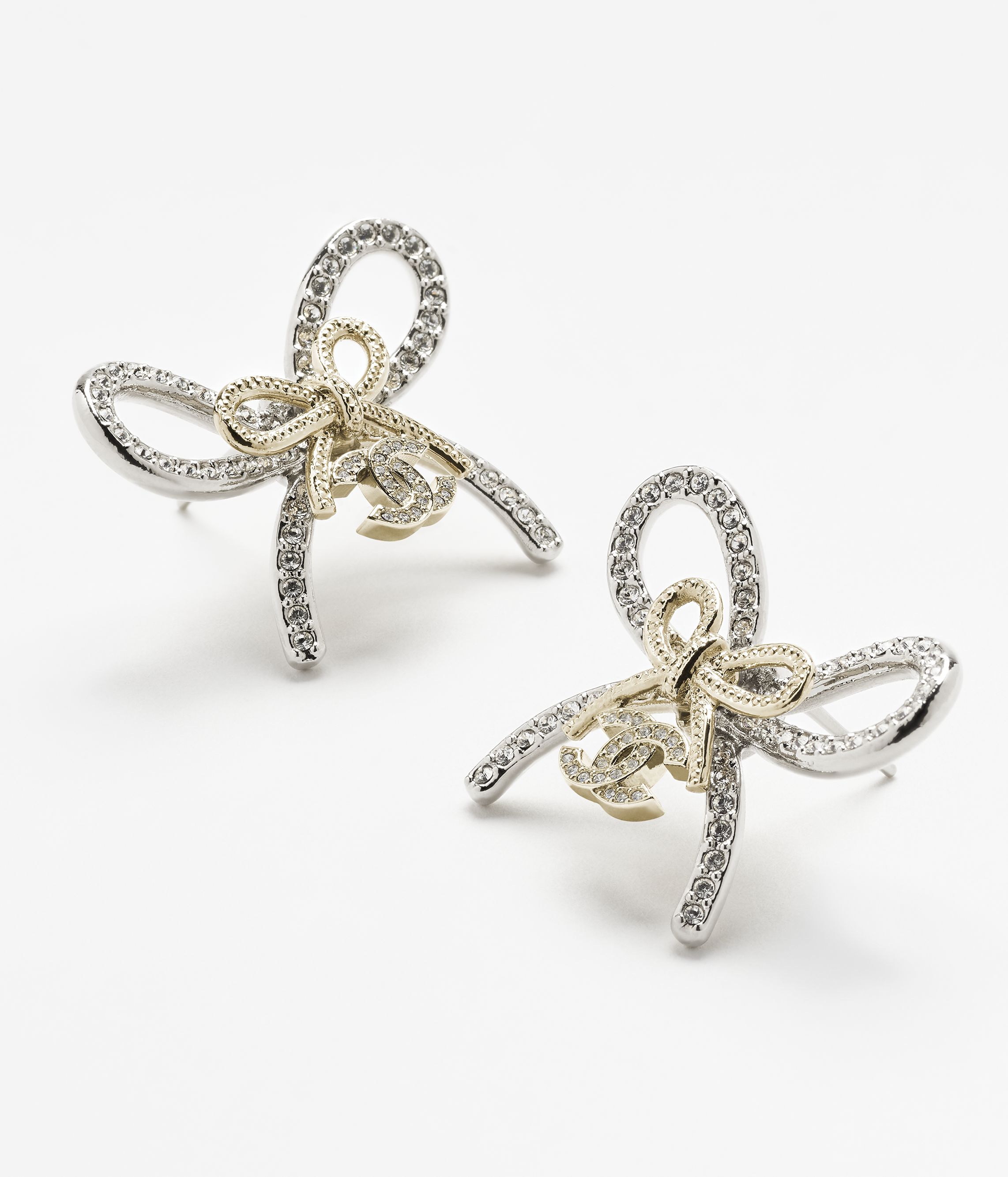 ピアス - メタル & ストラス、シルバー、ゴールド & クリスタル