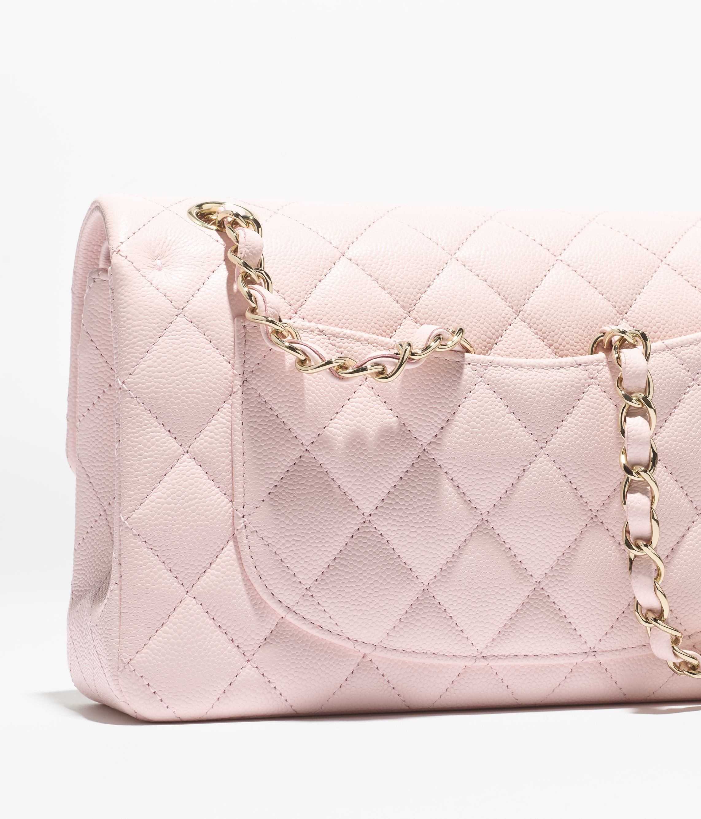 クラシック スモール ハンドバッグ、シャイニー グレインド カーフ