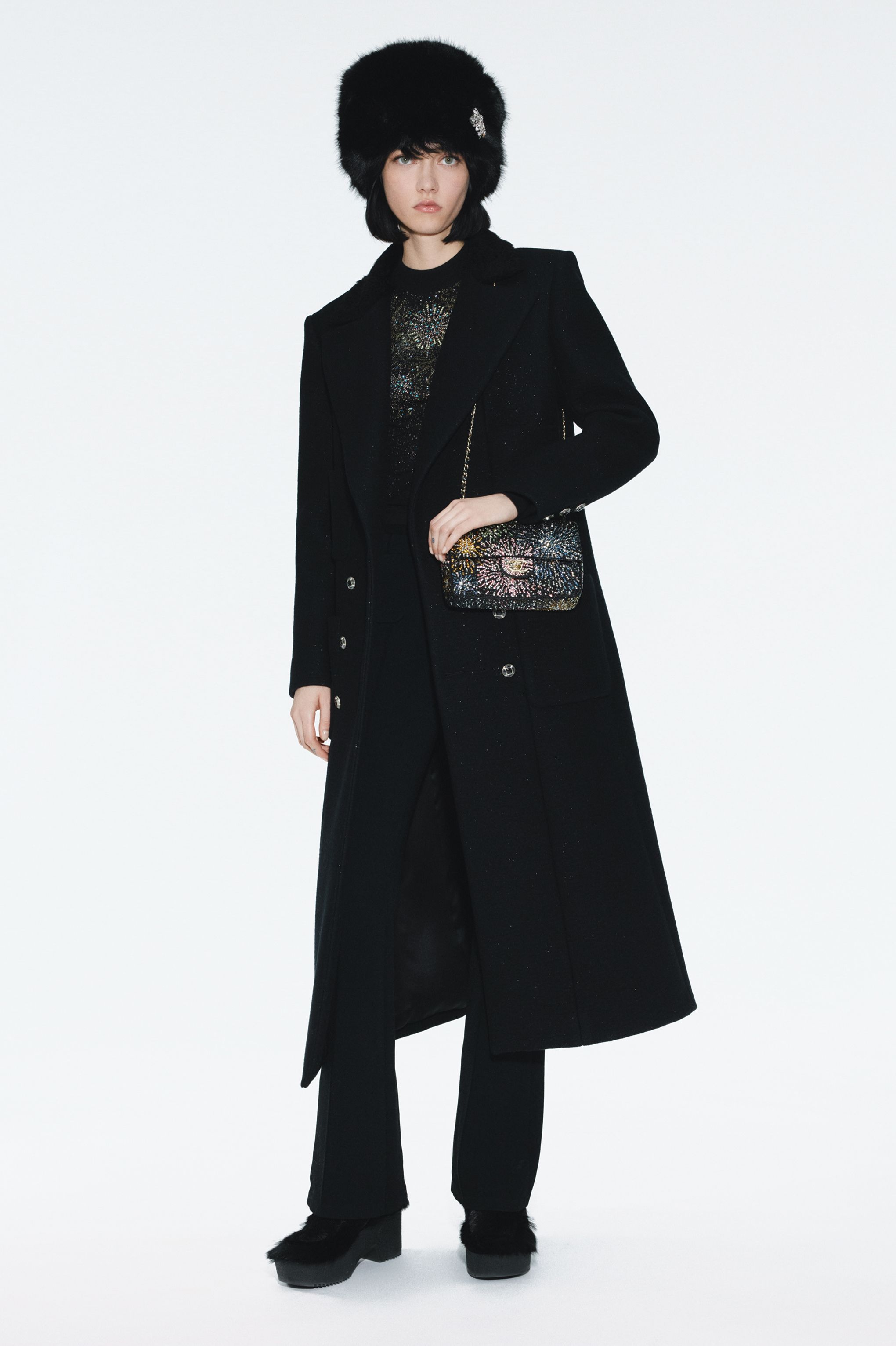 コート - カシミヤ & ウール、ブラック — ファッション | CHANEL シャネル