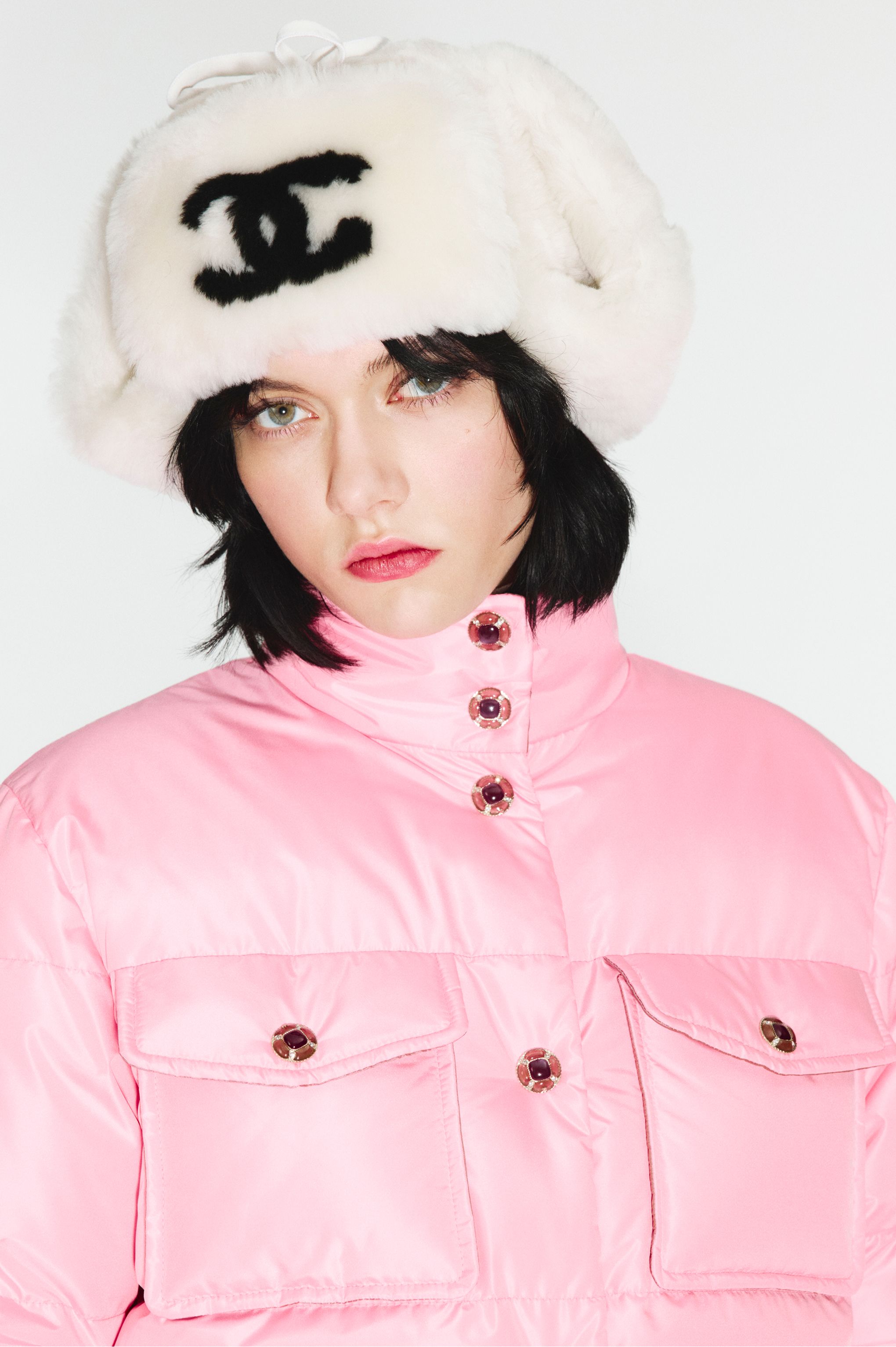 パッファーコート - シルク、ピンク — ファッション | CHANEL シャネル