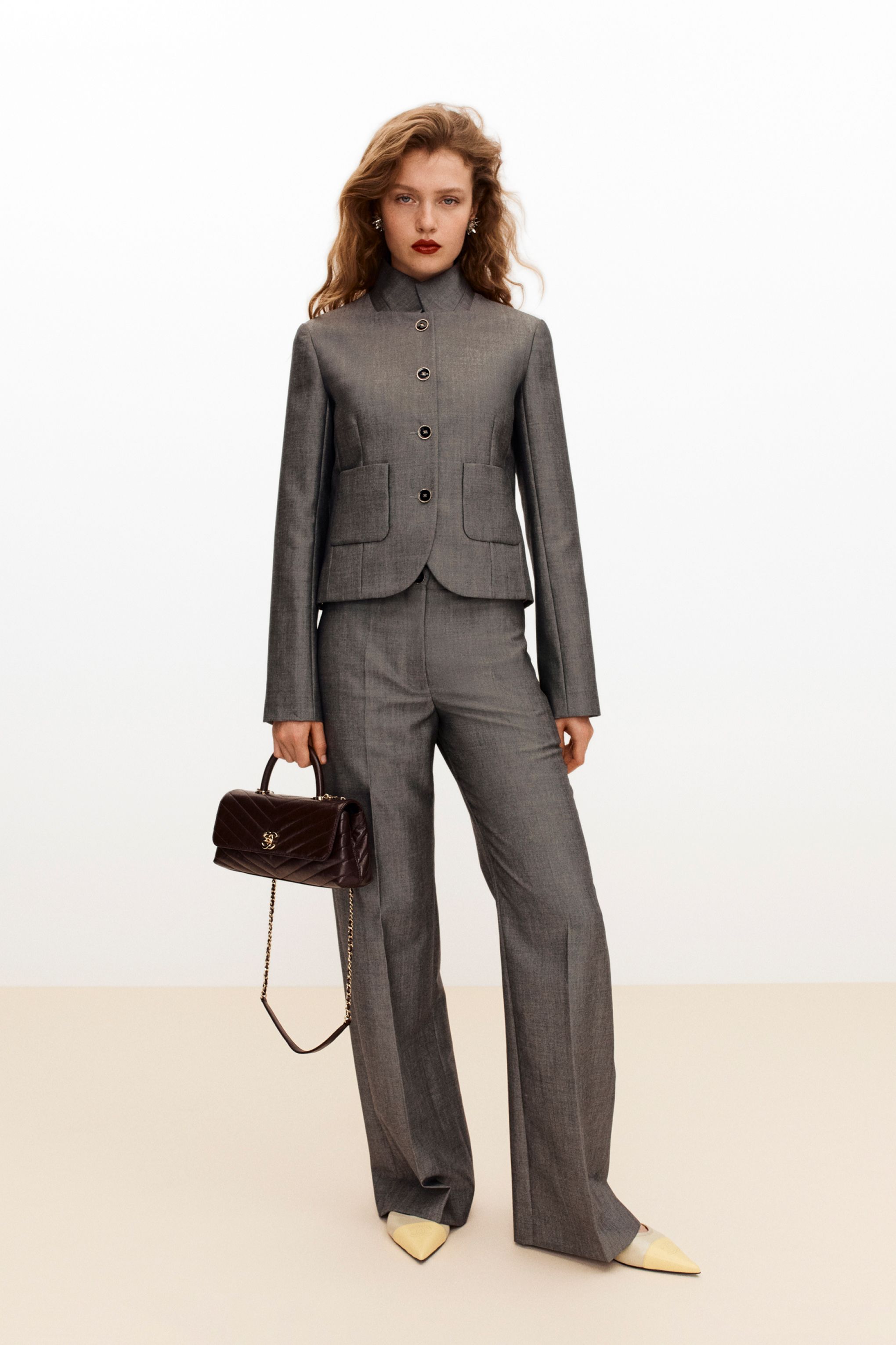 パンツ - ウール キャンバス、グレー — ファッション | CHANEL シャネル