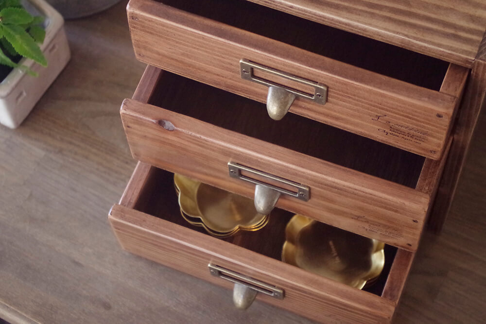 アンティークスタイル3段小引き出し｜アンティーク風インテリア雑貨