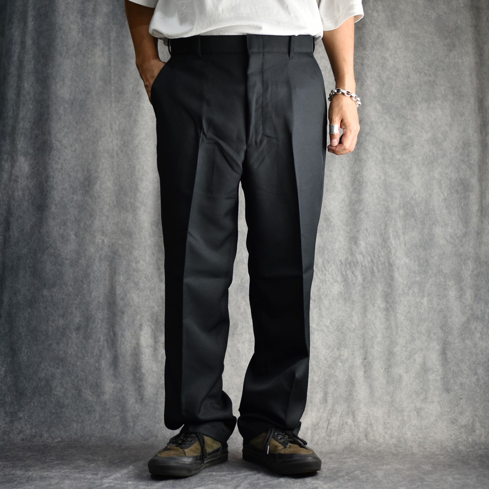 CALEE - VINTAGE REPRODUCT ACTION SLACKS (BLACK) / ヴィンテージ リ