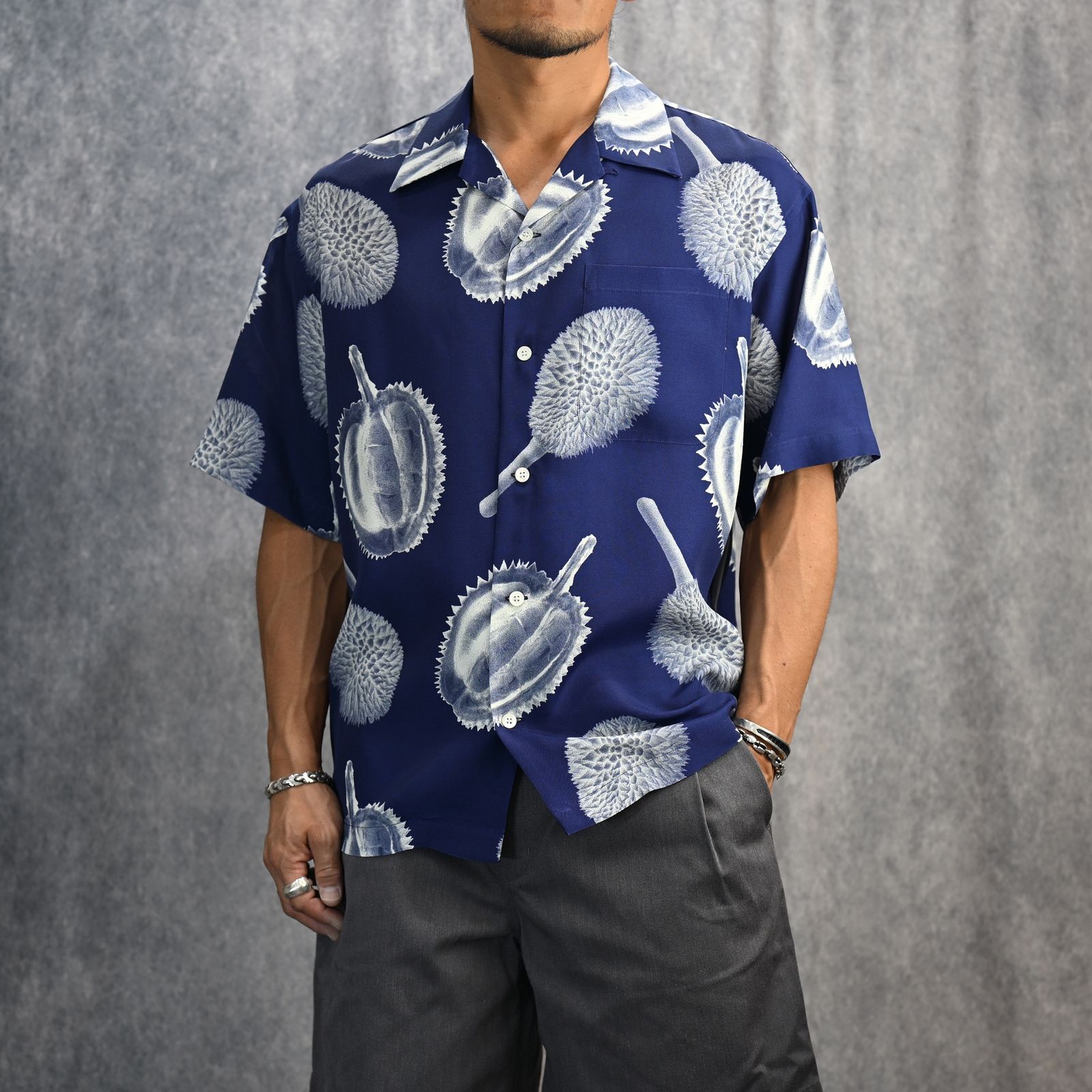 N.HOOLYWOOD - HALF SLEEVE BIG SHIRT （NAVY） / 半袖シャツ