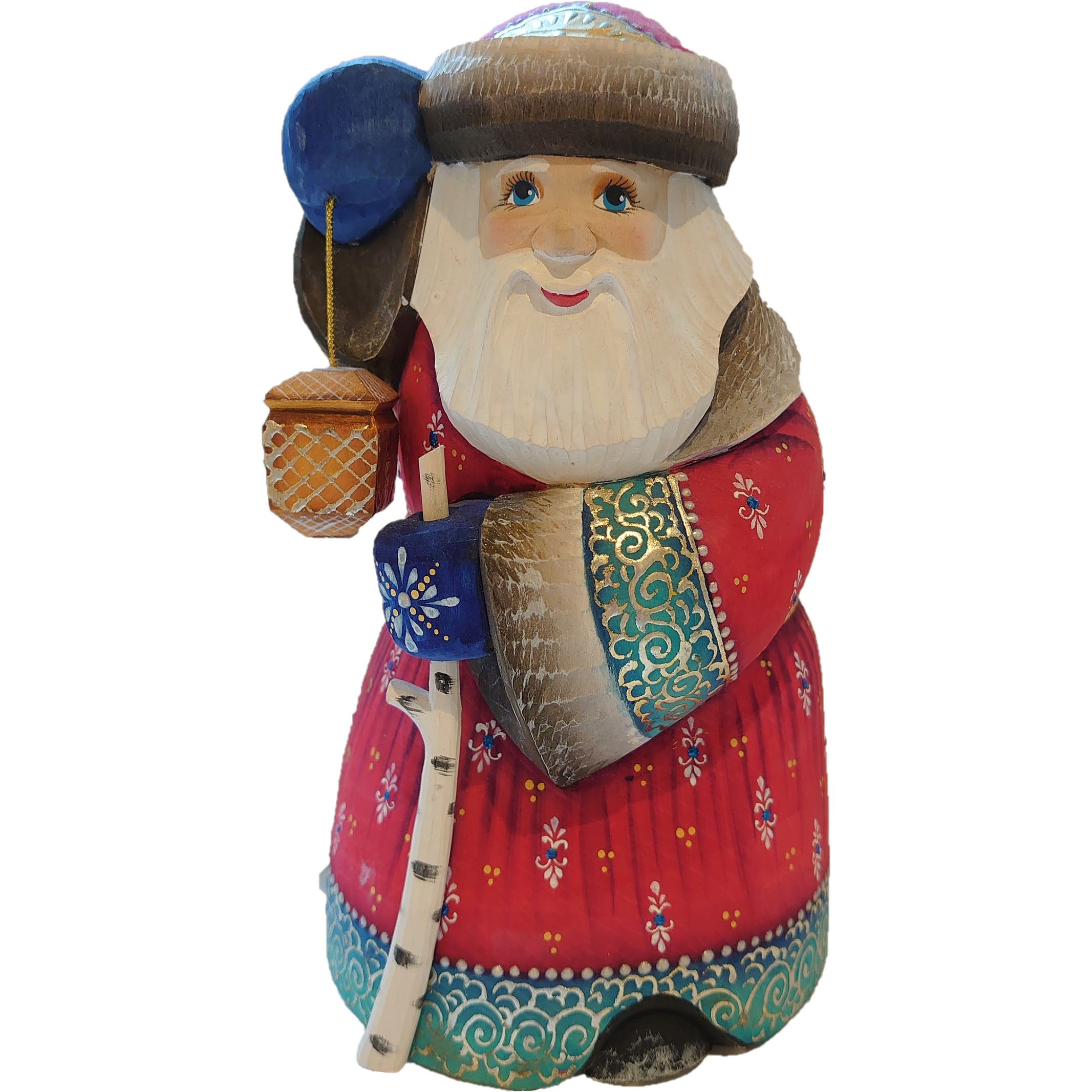 木製ロシアペインティングサンタ/ジェド・マロース】レッドサンタwith