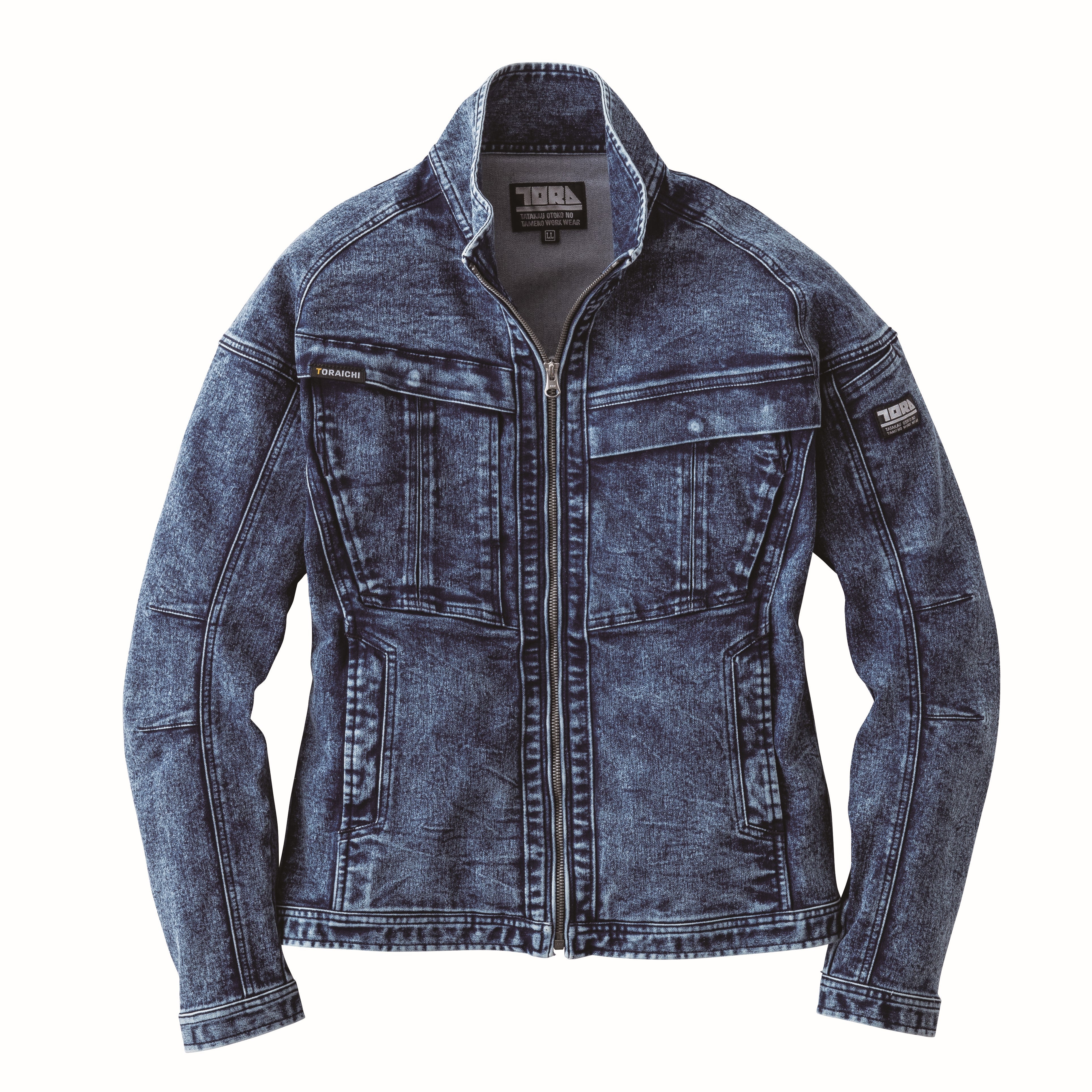 寅壱 8922-124 デニム ストレッチ ワークジャケット ケミカル
