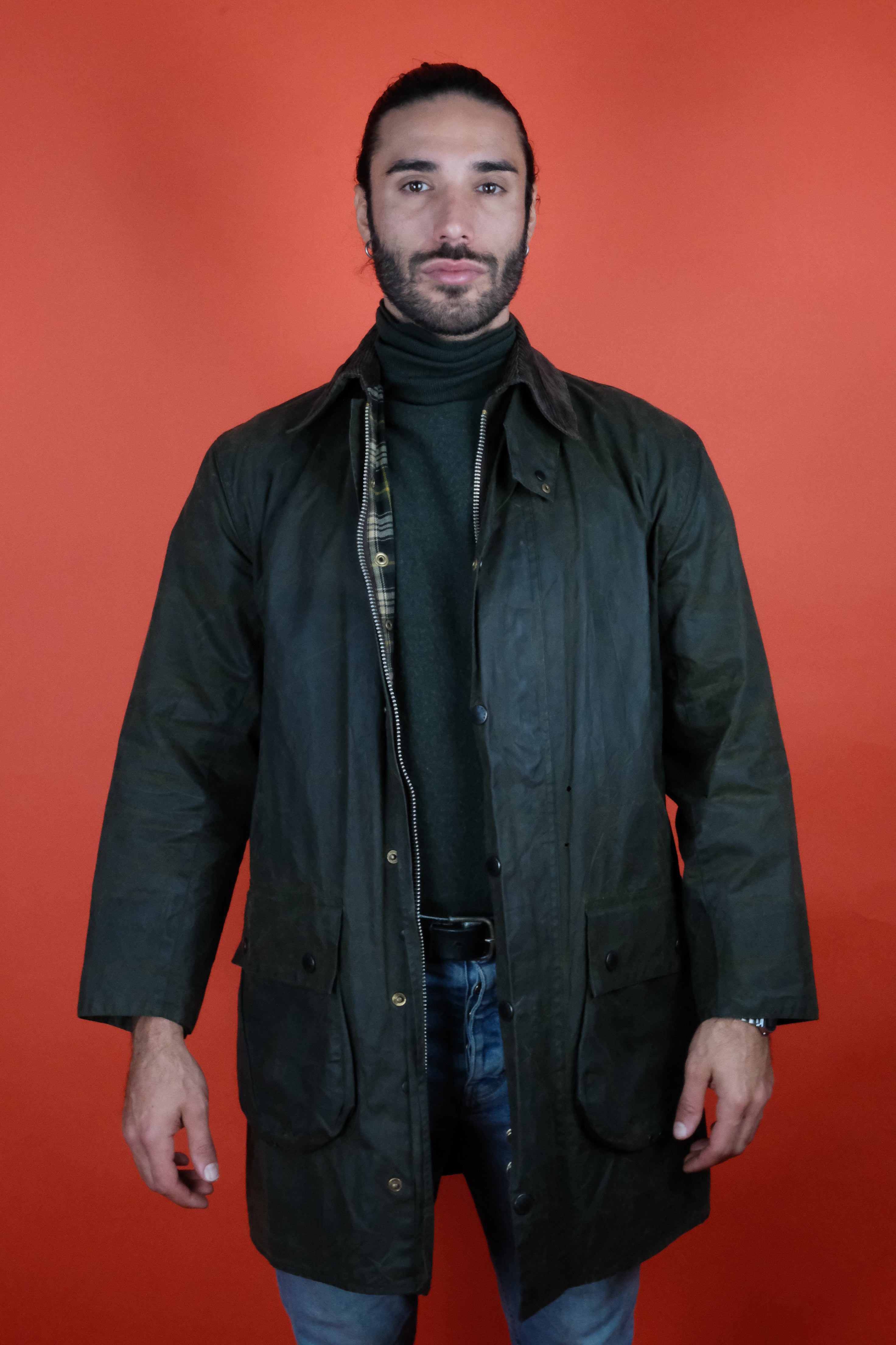 Barbour Border Wax Jacket 'S-M' C38/97cm ~ Vintage Store